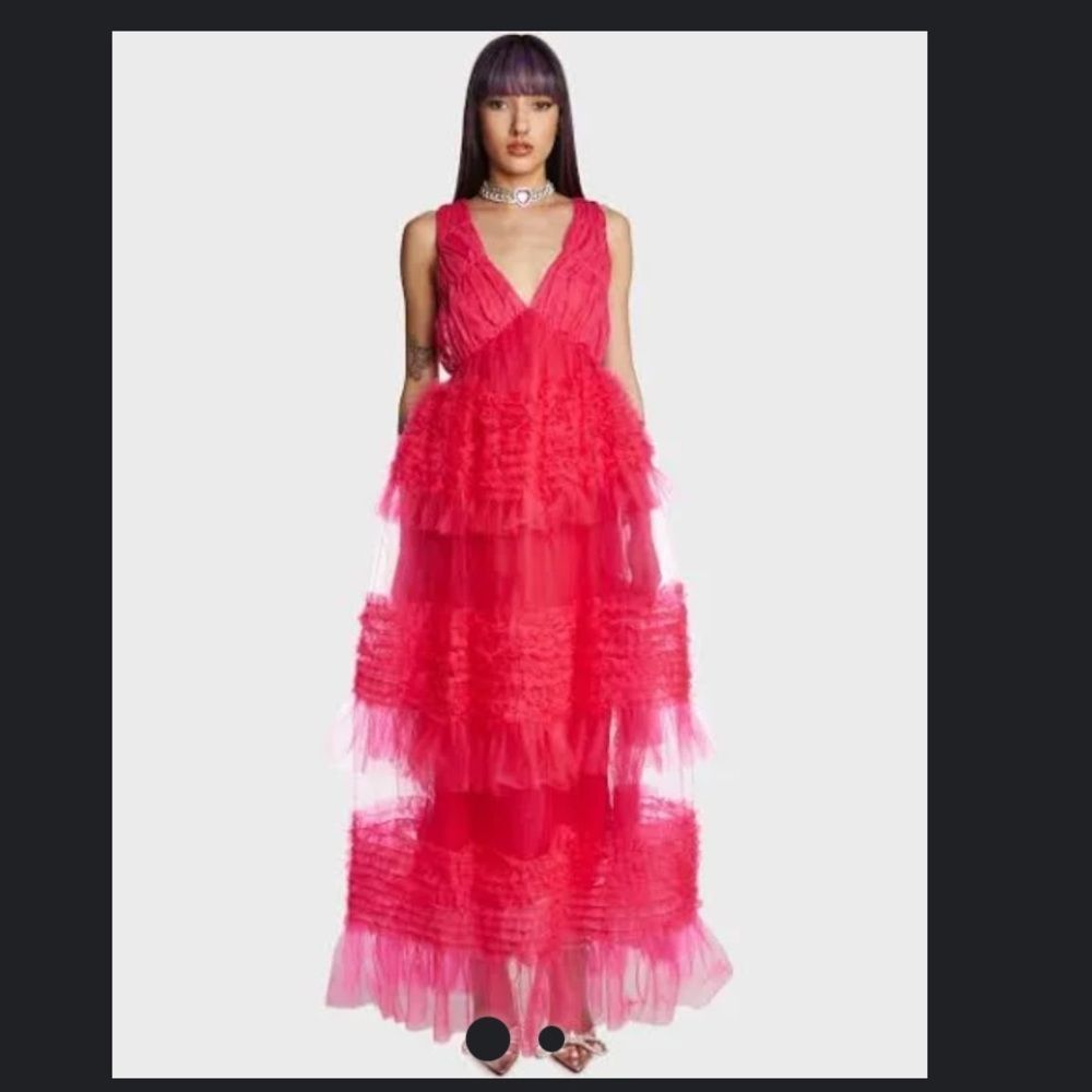 NWT Amylynn Galinda / Barbie pink tulle ruffle dress medium m